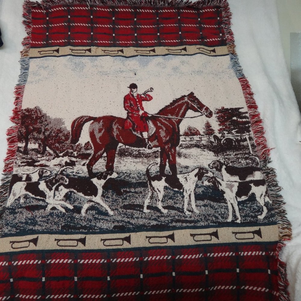 Hunting Fox - Vintage Antique Wall tapestry - Wall rug 46x67 inches